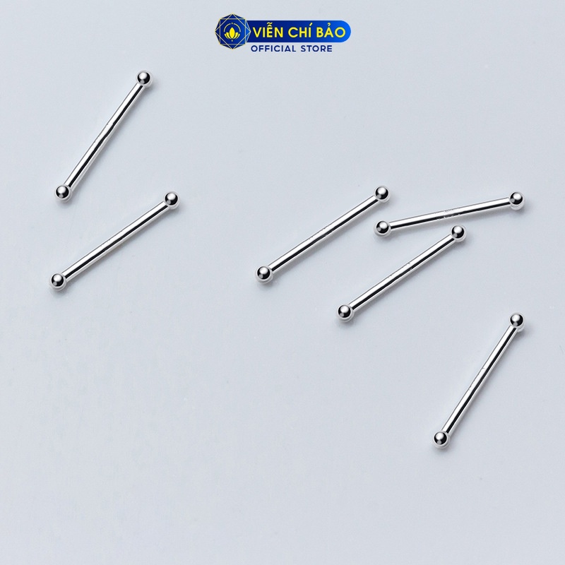 Khuyên tai bạc giữ lỗ unisex hình bi tròn nhỏ chất liệu bạc S925 thời trang phụ kiện trang sức nữ Viễn Chí Bảo B400183