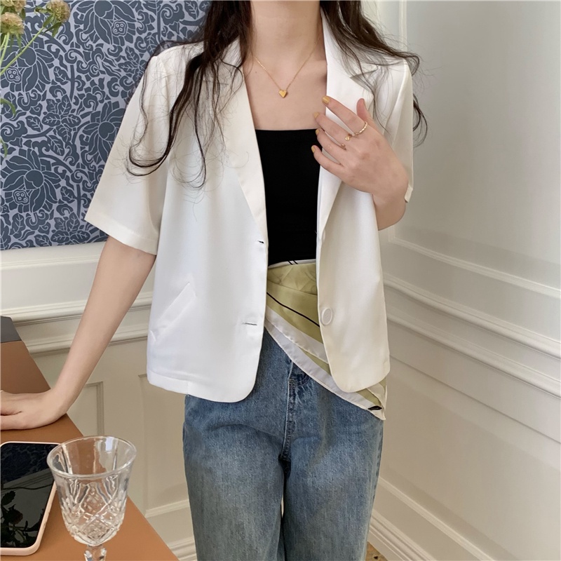 Áo Khoác Blazer Dáng Rộng Màu Sắc Đơn Giản Thanh Lịch Cho Nữ | BigBuy360 - bigbuy360.vn