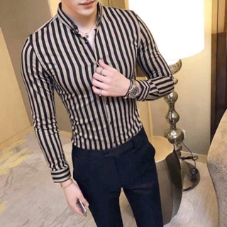 Áo sơ mi nam dài tay Hàn Quốc vải lụa thái chống nhăn cao cấp.