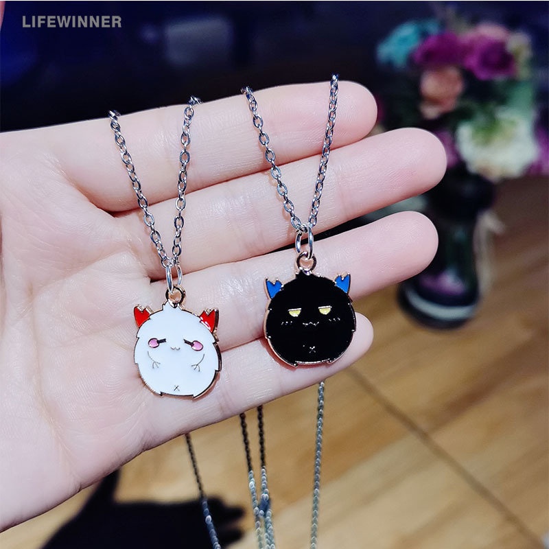Dây Chuyền Hợp Kim Mặt Hình Quỷ Trắng Đen Dễ Thương