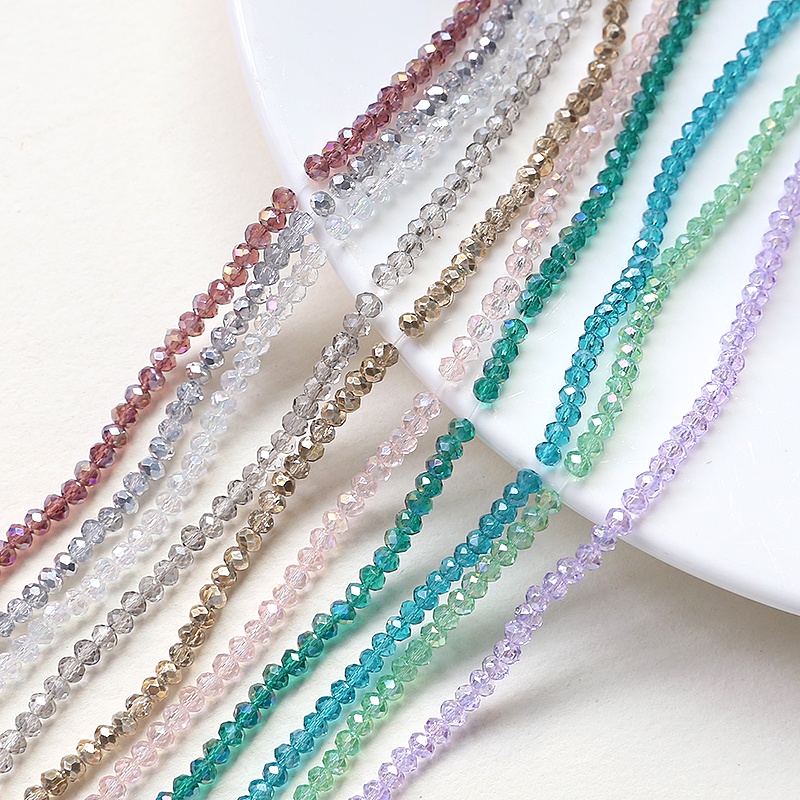 Sợi dây xỏ 120 hạt cườm pha lê nhiều màu 3.6mm làm trang sức