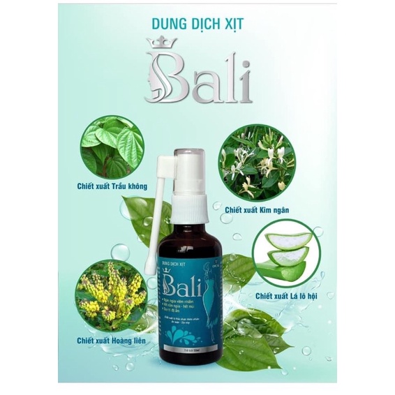 XỊT PHỤ KHOA BALI 50ml Tặng kèm ddvs