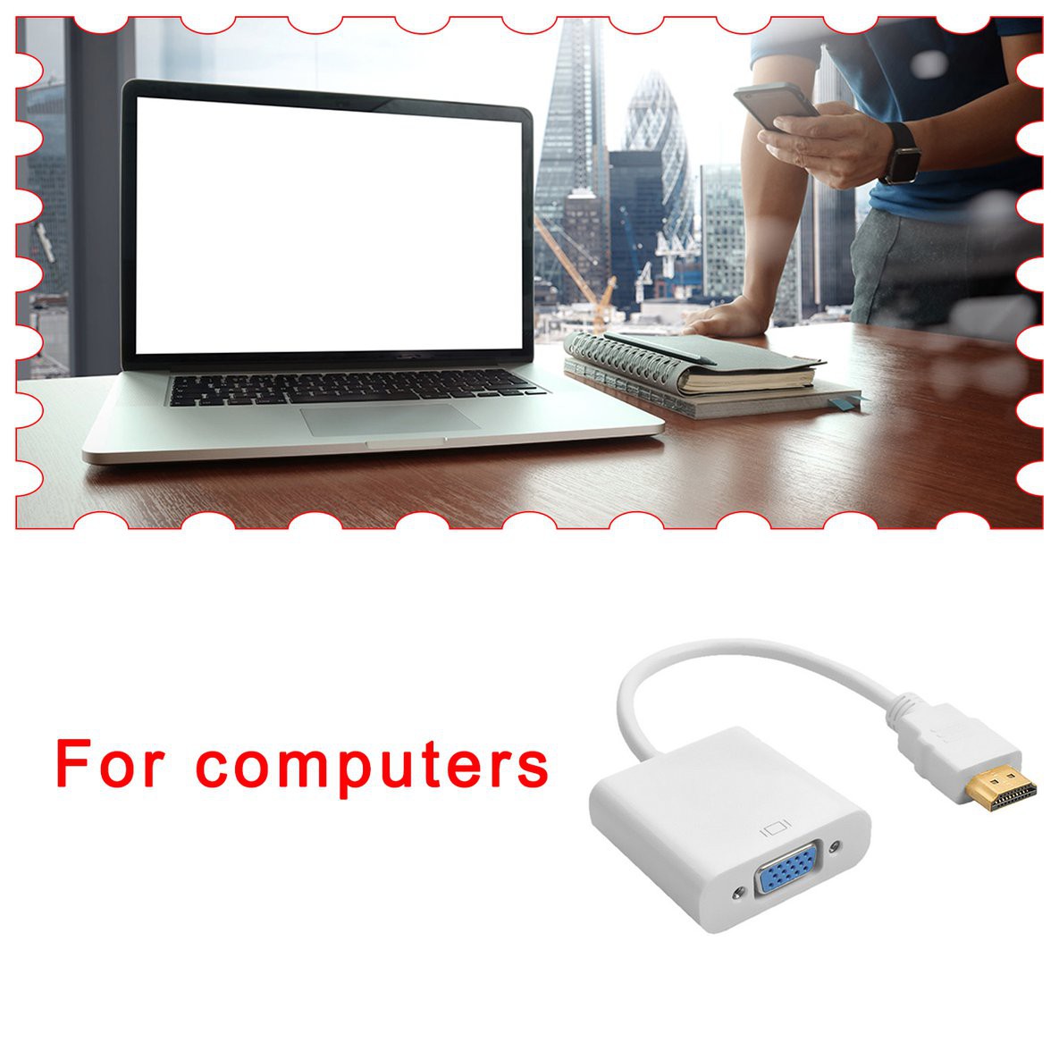 Dây Cáp Chuyển Đổi Âm Thanh Hdmi Sang Vga Không Có Chip