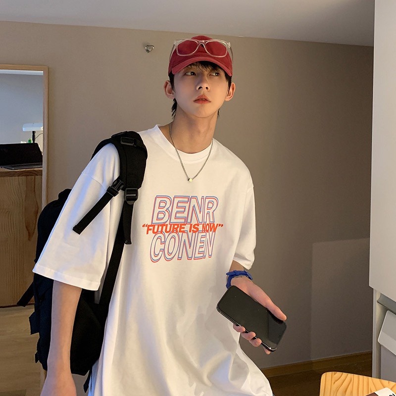 Áo Phông, Áo Thun Tay Lỡ Form Rộng In Chữ BENRCONEN Ngang Ngực Với Hai Màu Trắng Đen - Form Unisex Cực Đẹp