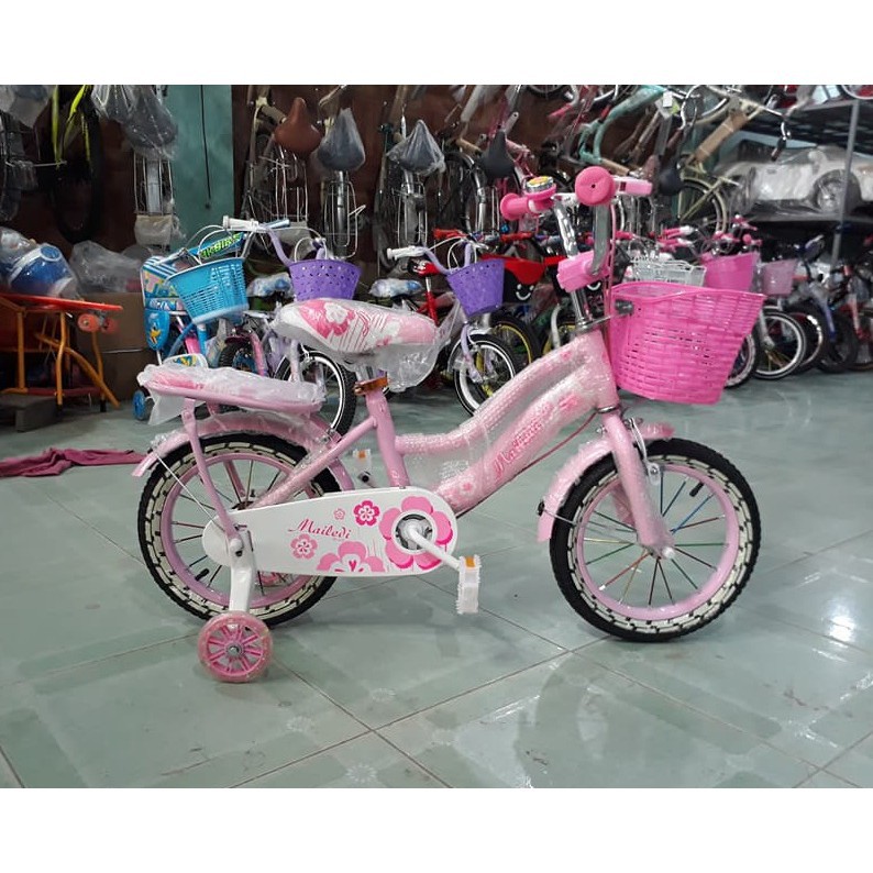 Xe đạp nữ Mailedi cho bé gái bánh 12/14/16/18 (cho bé 3-4t, 4-5t, 5-7t, 6-9t)