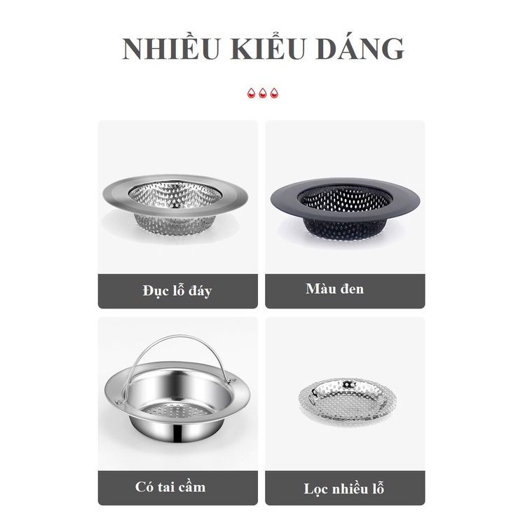 Lọc Rác Bồn Rửa Chén Bát Bằng Inox 304 Cao Cấp, Đục Lỗ Chính Hãng Haodex - LOKING