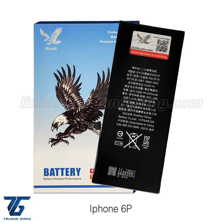 PIN THAY THẾ DÙNG CHO 6P / 6PLUS (HỘP ĐẠI BÀNG)