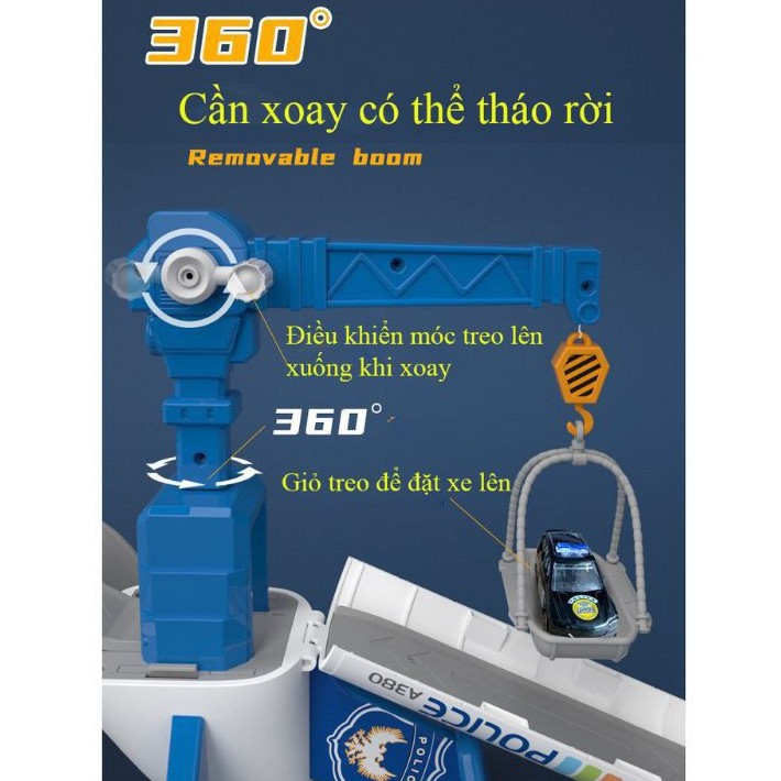 [Loại to 2 đèn cánh Qk chú ý kĩ]Đồ chơi máy bay biến dạng chở 4 xe hợp kim cảnhsát-cứuhoả-côngtrình hàng chuẩn loại A