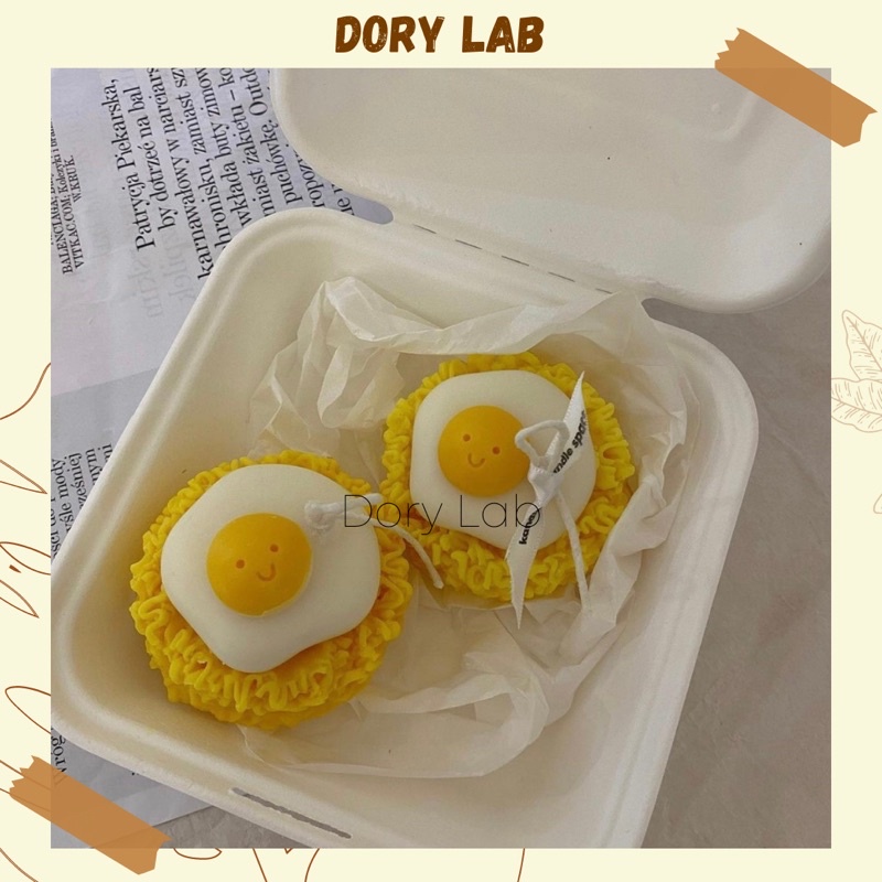 Nến Thơm Mì Gói Trứng Ốp La Mặt Cười Cute HandMade - Dory Lab
