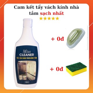 Chai tẩy cặn canxi vách kính nhà tắm chuyển dụng loại 500ml chính hãng MISS CLEANER