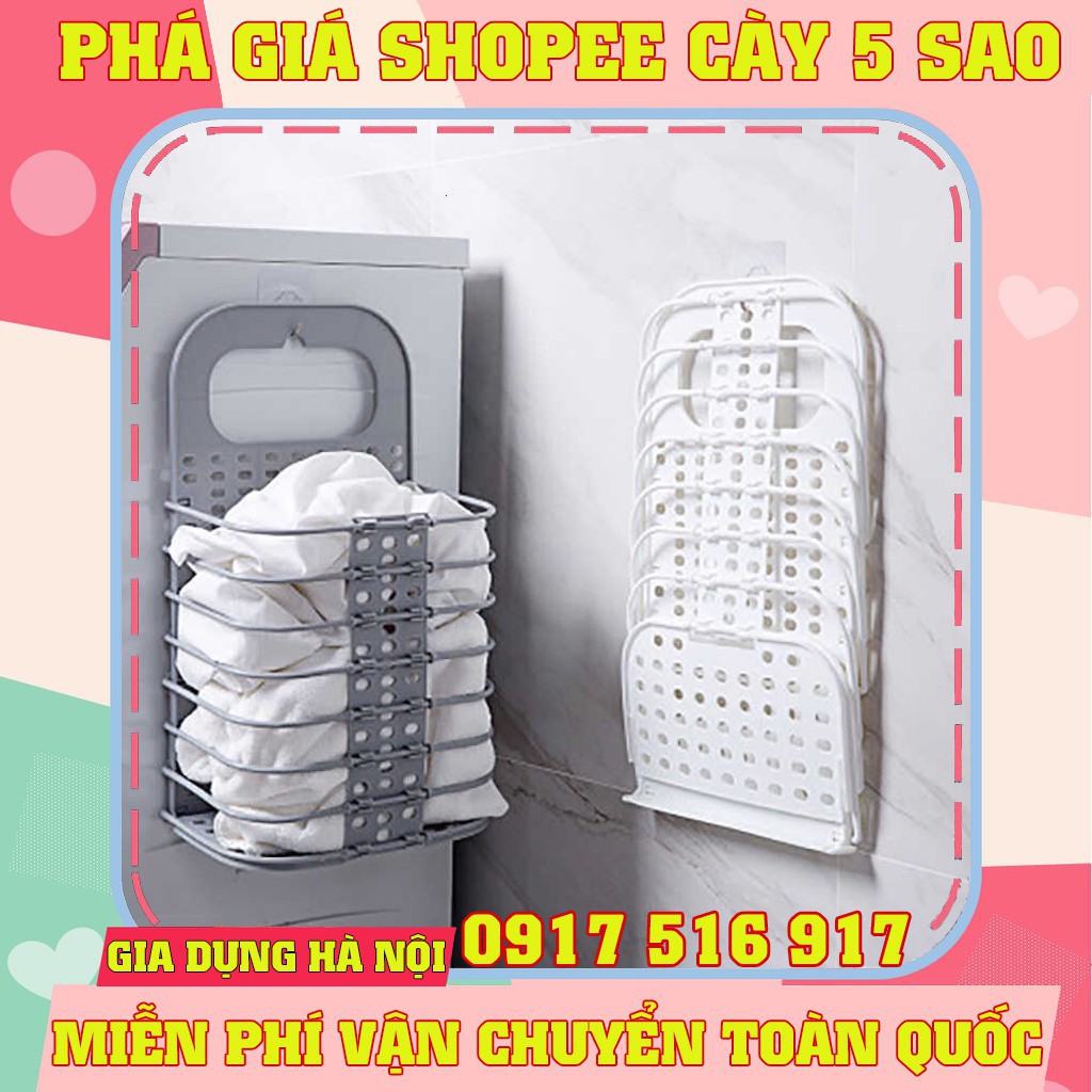 Giỏ treo đựng đồ tiện ích gấp gọn ( tặng 2 miếng dính cường lực )