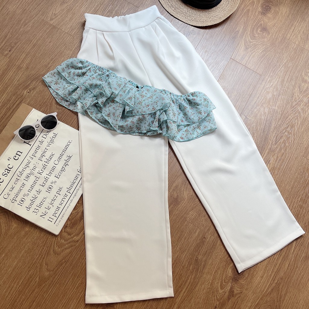 (MẪU MỚI-FREESHIP) SET QUẦN XUÔNG TRẮNG+ÁO CROPTOP HOA ❤️❤️❤️ CHIBEST | BigBuy360 - bigbuy360.vn