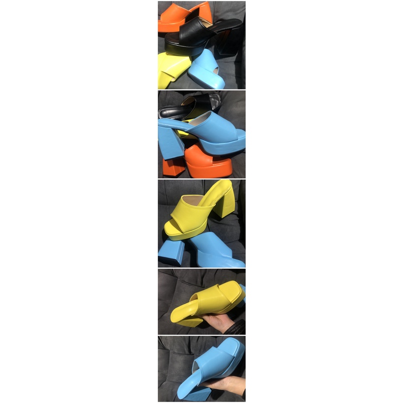 Giày Cao Gót 3.94 Inch Size Lớn 35-43 Bằng Da Nhiều Màu Sắc Thời Trang Nổi Tiếng Cho Nữ