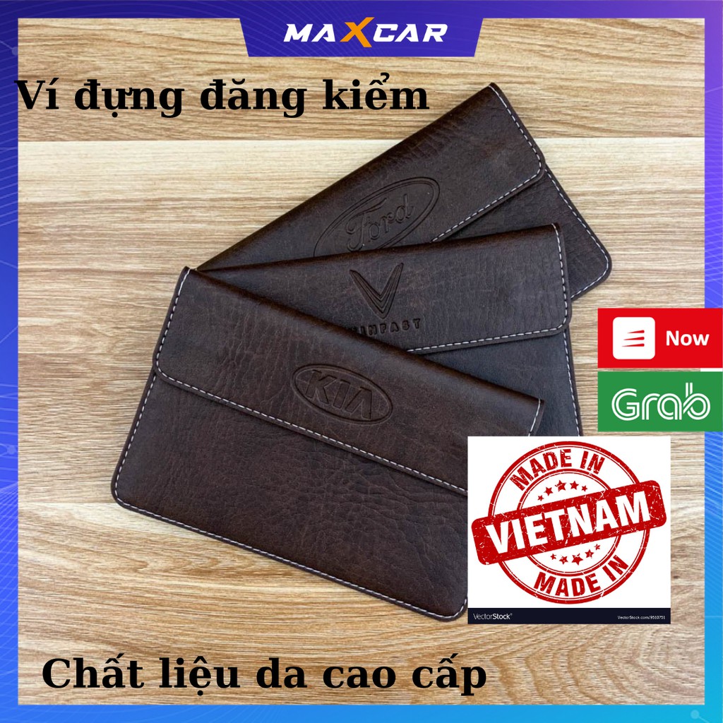 Ví Da Đựng Giấy Tờ Đăng Kiểm Xe Dập Logo Theo Hãng Cao Cấp