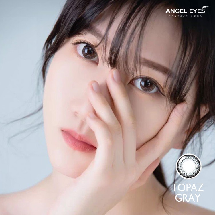 Kính giãn tròng màu xám Angel Eyes - Topaz Gray - Đường kính 14.7 - Độ cận từ 0 đến 6 độ