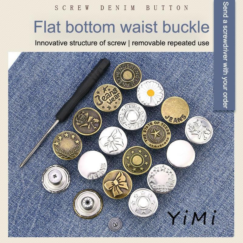 Nút Quần Jeans Bằng Kim Loại Có Thể Điều Chỉnh Tiện Dụng