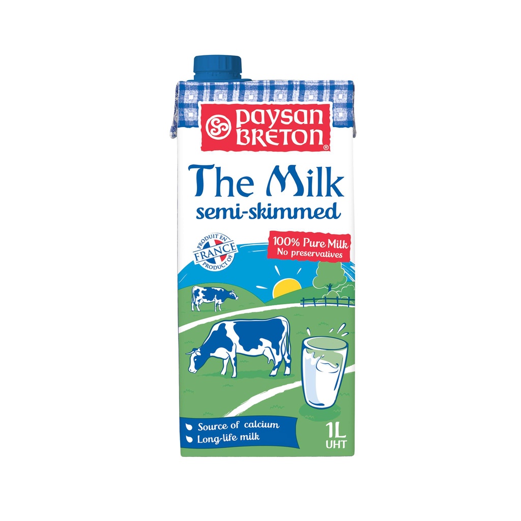 Sữa Tươi Paysan Breton Pháp 1 Lit-Sữa nguyên kem, sữa tách béo   Date 04-05/2022