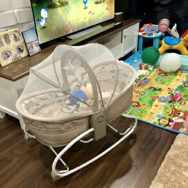 ☞✻Nôi rung 3 in 1 Kiza Crown có nhạc (kiêm ghế nằm ăn bột, kiêm bập bênh) tên mới Kids Plaza