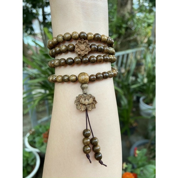🍀Cam kết ☘️Vòng chuỗi trầm hương mix hoa 6li 108 hạt