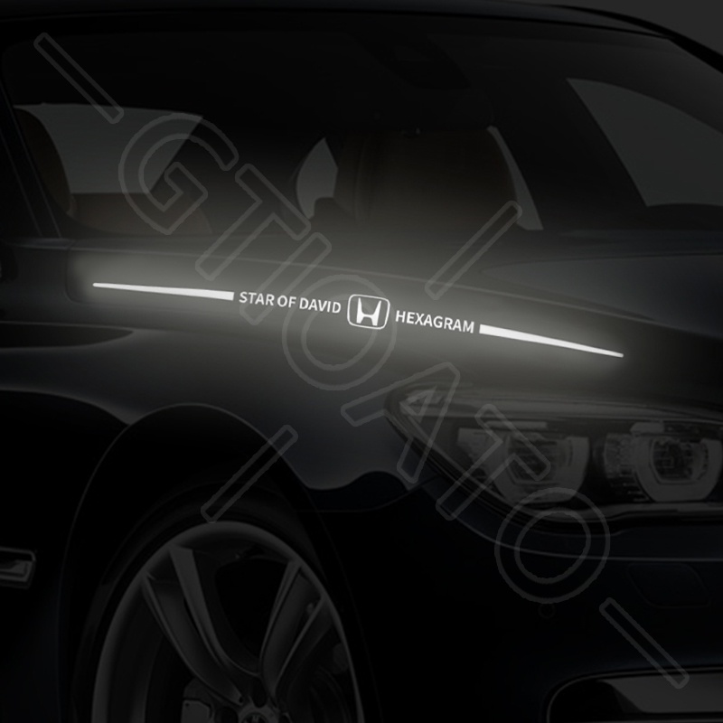 GTIOATO Decal DáN Xe MiếNg DáN Xe Bảy Màu HìNh DáN Xe GiấY DáN Xe Thời Trang Mát DáN Xe PhảN Quang Dán Trang Trí Xe Hơi Trang Trí Ô Tô For Honda City BRV Civic Jazz Brio CRV Accord HRV Mobilio Odyssey Fit