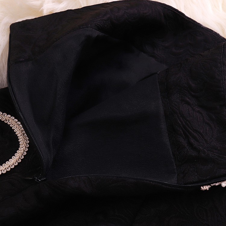 Váy đen ngắn lưng cao thêu trắng phong cách tiểu thư (có hình thật) | BigBuy360 - bigbuy360.vn