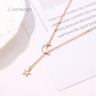 Jiachengn Dây Chuyền Chuỗi Xích Mặt Trăng Và Ngôi Sao Liên Kết Tốt Lssed Cho Nữ