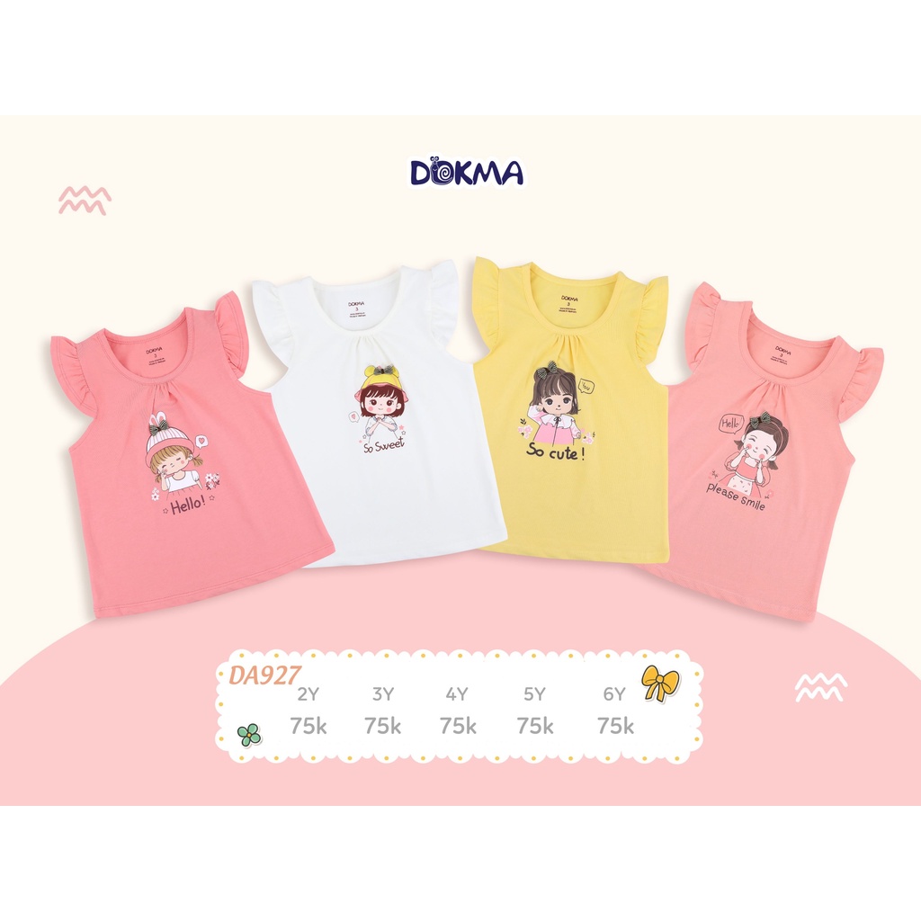 (2-6Y) Áo ba lỗ cánh tiên bé gái Dokma DA927 DA1016 DMA418