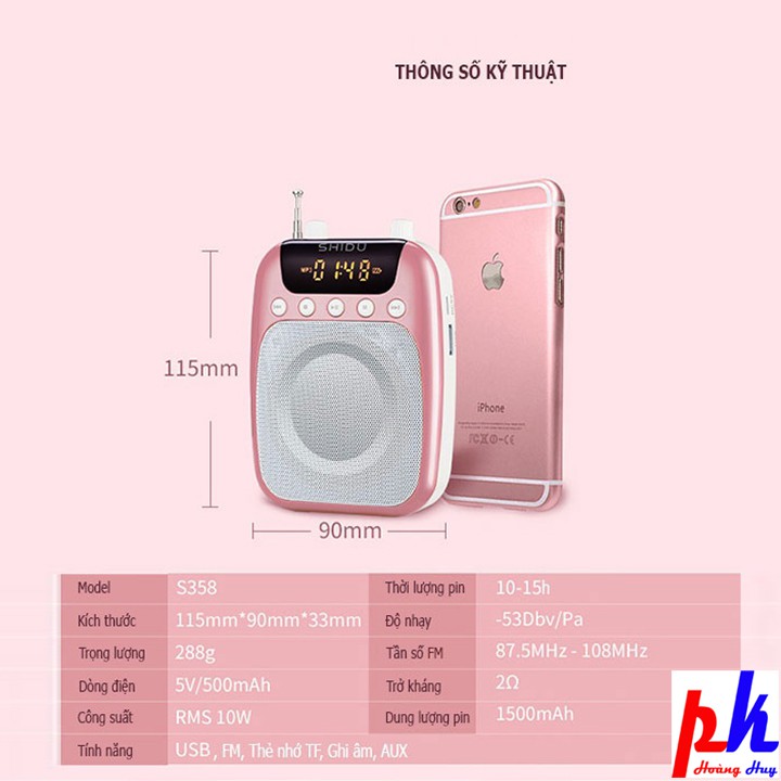 Máy trợ giảng Shidu S358 không dây FM