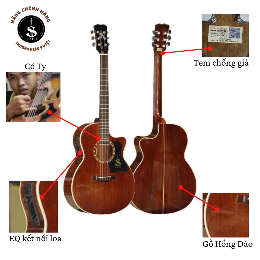 Đàn guitar cho người mới tập, Top 7 mẫu đàn guitar gỗ thịt có ty chính hãng S Việt mã ES