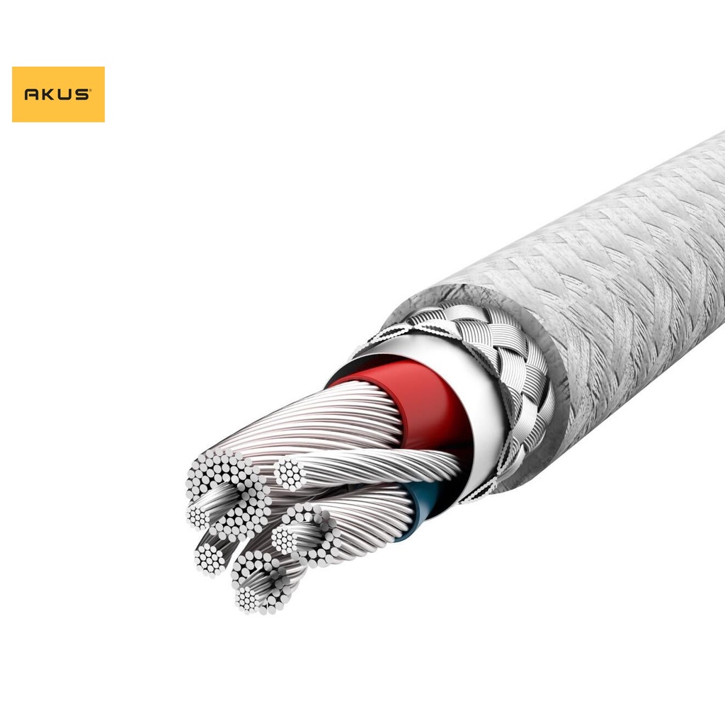 Dây cáp sạc nhanh PD 20W dây dù chống đứt Hãng AKUS - Bảo hành 12 tháng