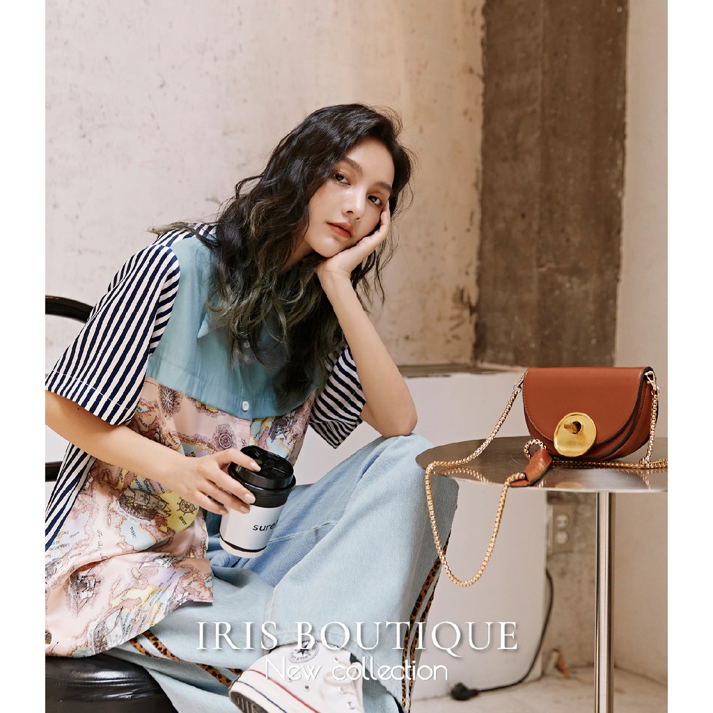 「Hàng sẵn」 Iris Boutique IS062 Travel world -Áo sơ mi