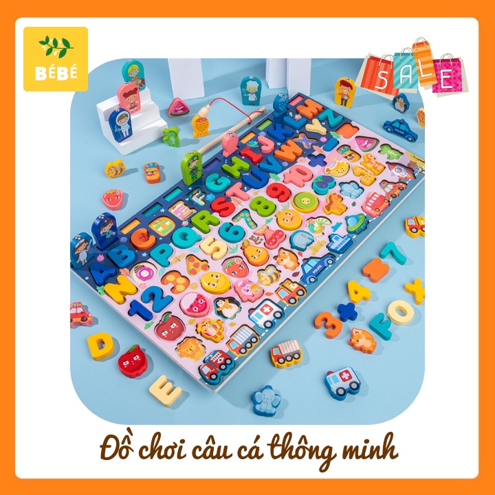 Đồ chơi câu cá thông minh bằng gỗ - cho bé học chữ cái & đếm số với hơn 100 chi tiết