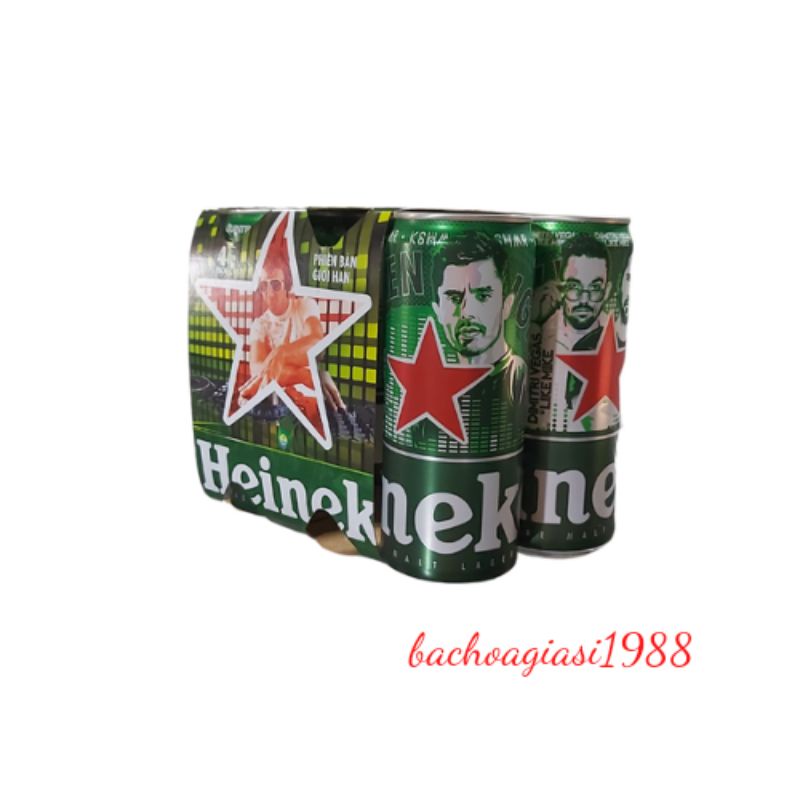 NOW SHIP- Lốc 6 Lon bia Heineken 330ml xanh