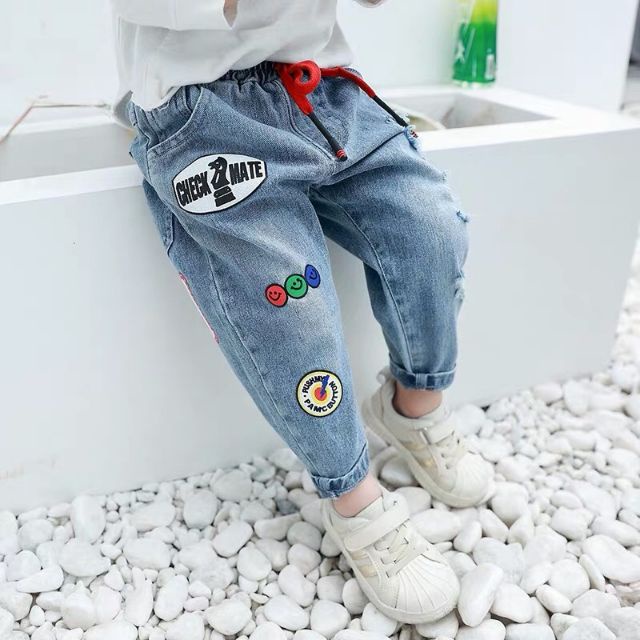 Quần bò dây rút đỏ cho bé 10-22kg