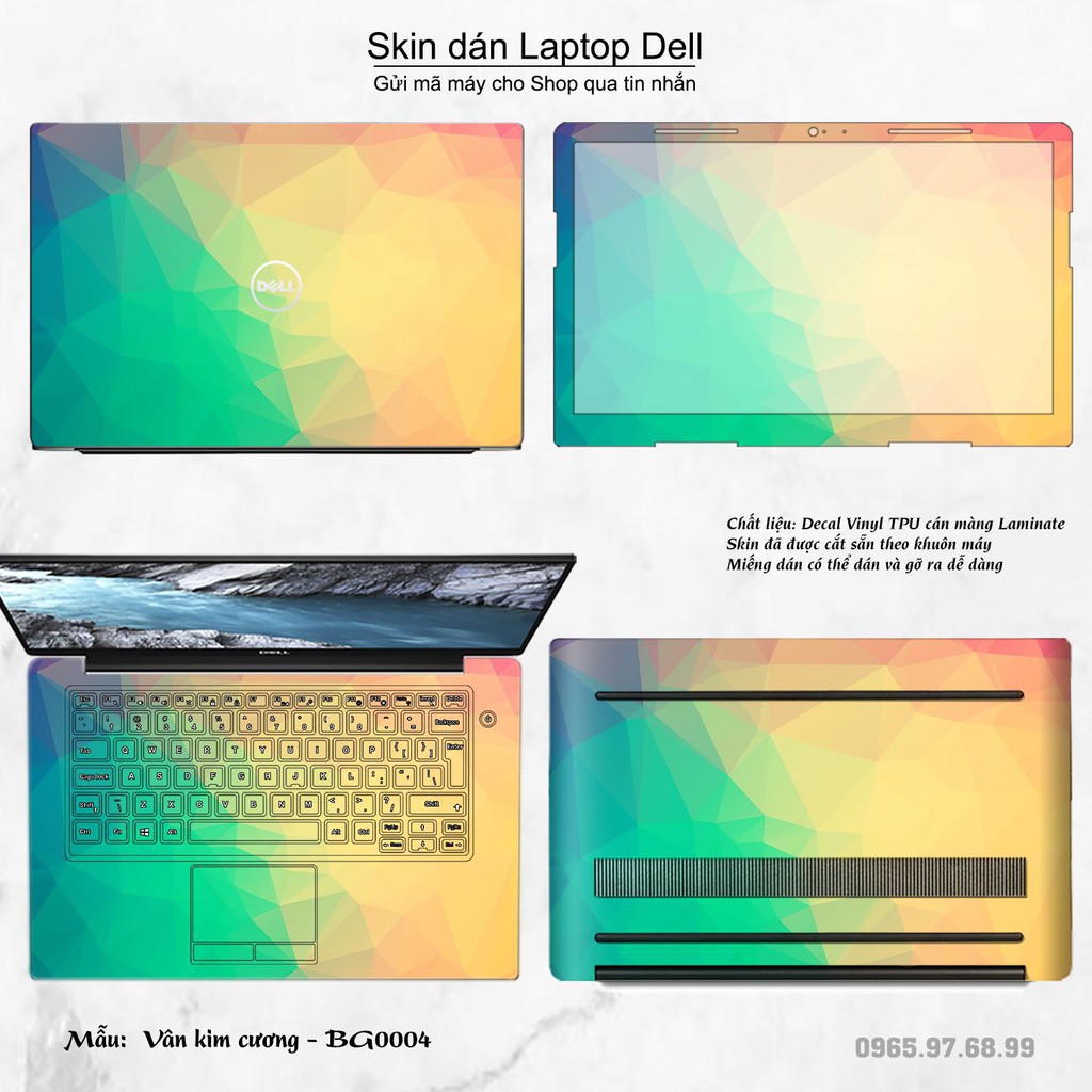 Skin dán Laptop Dell in hình Vân kim cương (inbox mã máy cho Shop)