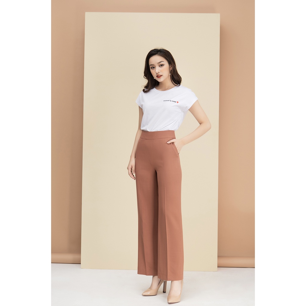 Quần Ống Suông Nữ Lưng Cao Luperi LFQD292 khóa sườn lưng cao gen bụng chất trượt lạnh co giãn không nhăn mát mềm