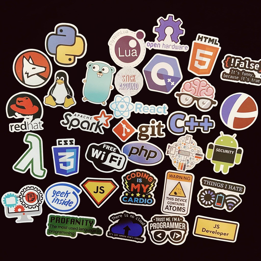 50 sticker IT CODER Ngôn ngữ lập trình coding hình dán decal stickaroundvn