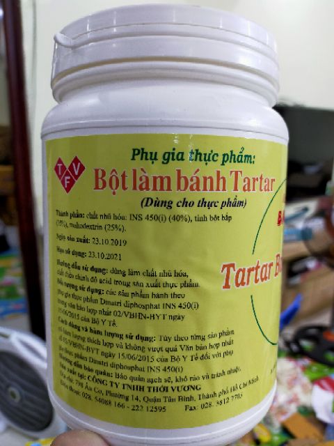 Bột nở làm bánh/ Bột tartar đánh bông lòng trắng trứng