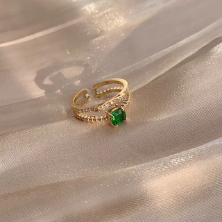 Siêu Phẩm nhẫn ngọc xanh 2 vòng quấn cực chanh xả ✨✨✨