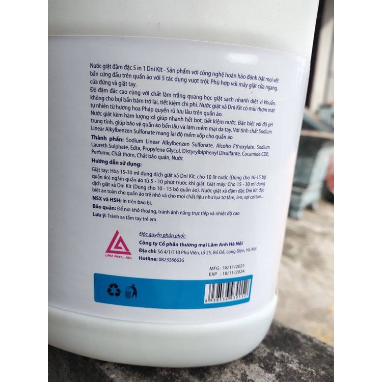 Nước giặt Xả Vải Dni Kit 3.8ml không Thơm Hoàn Tiền mùi hương nhẹ