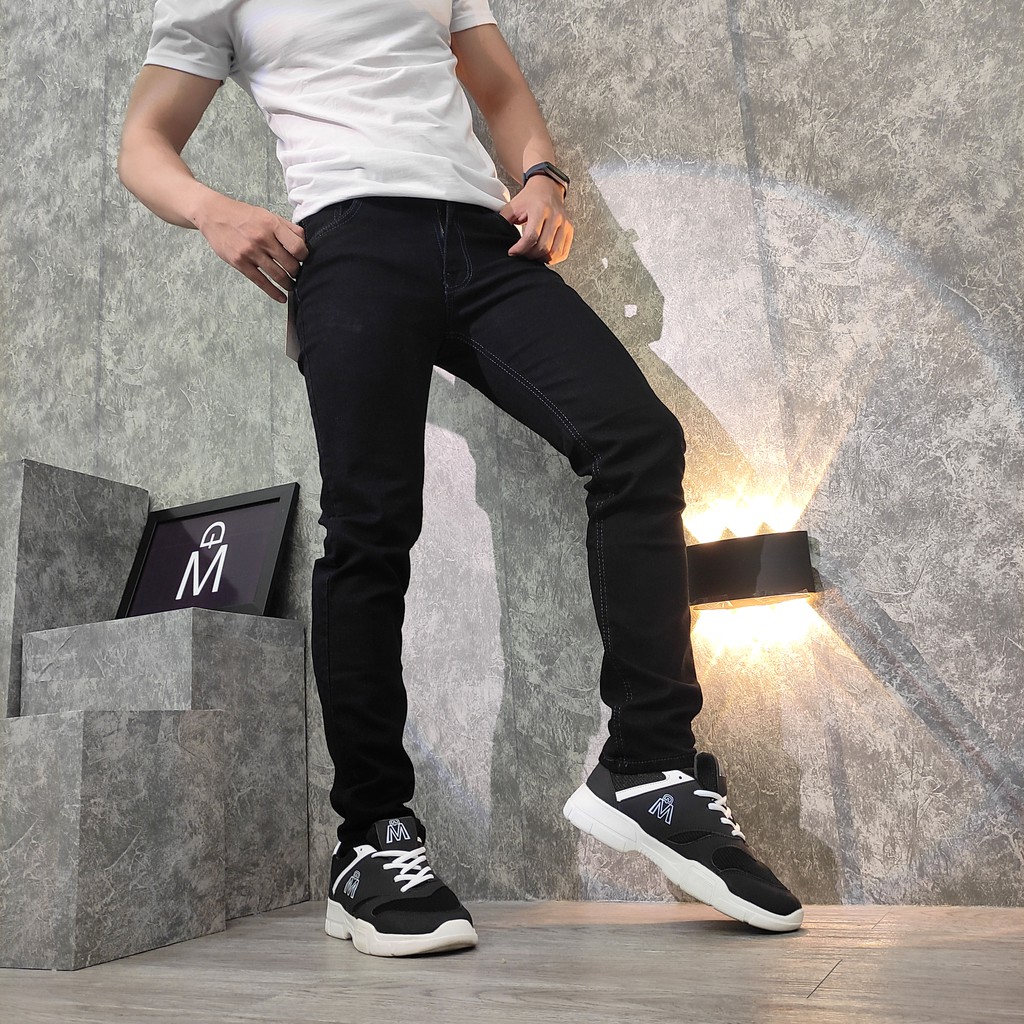 [FREESHIP] Quần jean nam đen trơn vải co giãn bền đẹp TL98 | BigBuy360 - bigbuy360.vn