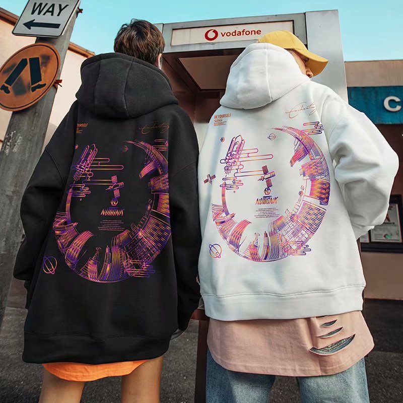 Áo hoodie dáng rộng phong cách hip hop Hàn Quốc cá tính size M-8XL cho nam và nữ