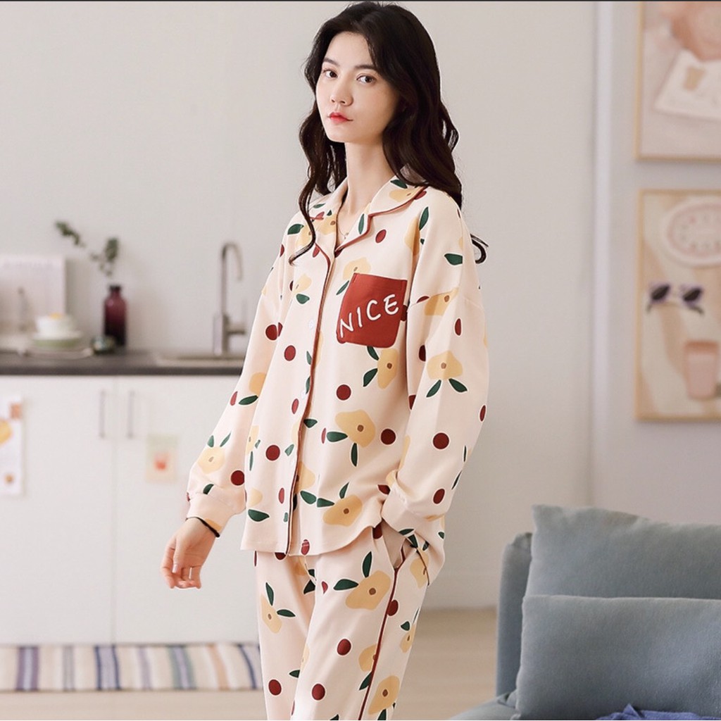 Đồ bộ mặc nhà - Bộ Pijama cho nữ chất cotton siêu mát ko xù (hàng Quảng Châu có sẵn)