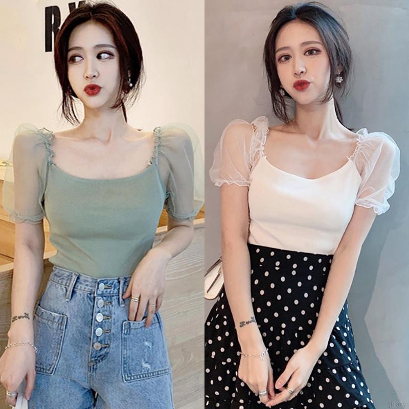 Áo Tay Ngắn Phong Cách Hàn Quốc Cho Nữ