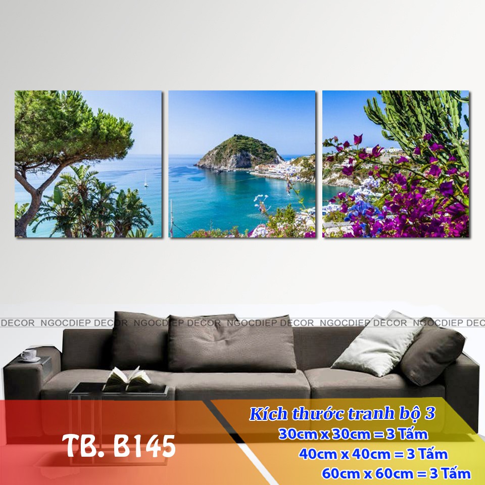 [HOT][SALE] BỘ 3 TRANH BIỂN TREO TƯỜNG, TRANH PHÒNG KHÁCH, TRANH PHÒNG NGỦ, TRANH PHÒNG BẾP, TRANH VĂN PHÒNG 50X50X3