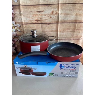 Bộ nồi + chảo nắp kính Elmich.
