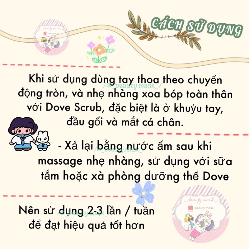 🥝 Tẩy da chết body Dove siêu mịn màng và thơm mịn nội địa Trung (lẻ 1 hũ) 🥝