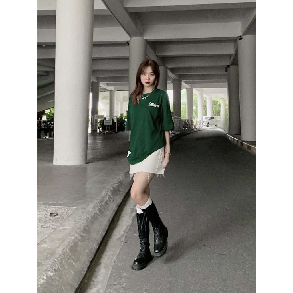 Áo Thun tay lỡ unisex LAWSON SIGNATURE LOGO in nổi 100% cotton - Local brand