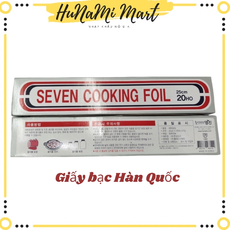 Giấy bạc seven cooking foil 25cm x 20 HO (8m)