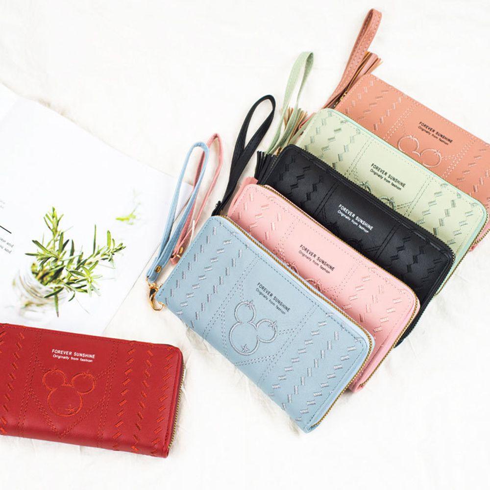 Ví Nữ Đựng Tiền Xu Màu Trơn Phong Cách Vintage Dễ Thương Giá Đỡ